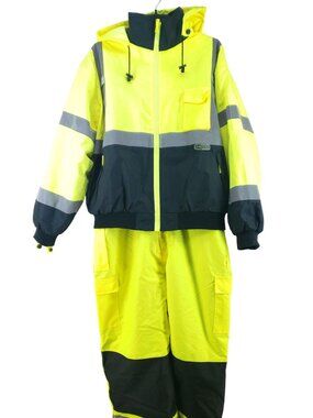 Reptyle Workwear Reflective Jacket & PIP Overalls Set Mens 2X Yellow ANSI/ISEA C